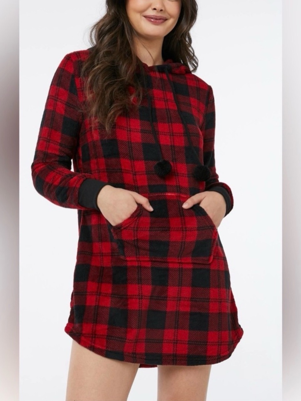 Ardene Buffalo Plaid Hooded Sleepshirt /Size: XS-S / NWT